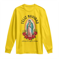 Virgin Mary Feliz Navidad Long Sleeve Shirt Our Lady Virgen De Guadalupe - Wonder Print Shop