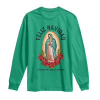 Virgin Mary Feliz Navidad Long Sleeve Shirt Our Lady Virgen De Guadalupe - Wonder Print Shop
