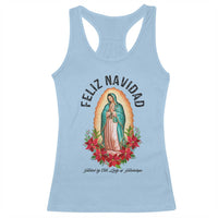 Virgin Mary Feliz Navidad Racerback Tank Top Our Lady Virgen De Guadalupe - Wonder Print Shop