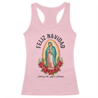 Virgin Mary Feliz Navidad Racerback Tank Top Our Lady Virgen De Guadalupe - Wonder Print Shop