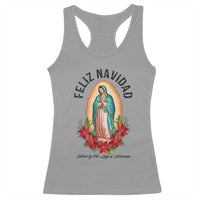 Virgin Mary Feliz Navidad Racerback Tank Top Our Lady Virgen De Guadalupe - Wonder Print Shop