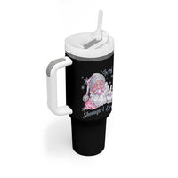 Pink Santa Christmas Tumbler With Handle Bubble Gum Peace Sign - Wonder Print Shop