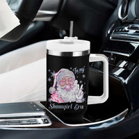 Pink Santa Christmas Tumbler With Handle Bubble Gum Peace Sign - Wonder Print Shop