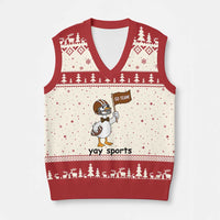 Silly Goose Football V-Neck Knit Sweater Vest Yays Sport - Wonder Print Shop