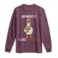 Funny Goose Football Long Sleeve Shirt Apparently I Like Football - Wonder Print Shop