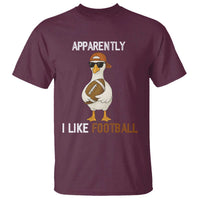 Funny Goose Football T Shirt Apparently I Like Football - Wonder Print Shop