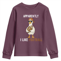 Funny Goose Football Youth Sweatshirt Apparently I Like Football - Wonder Print Shop