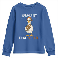 Funny Goose Football Youth Sweatshirt Apparently I Like Football - Wonder Print Shop