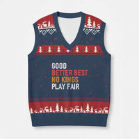 Good Better Best Chicago Pro Football Mantra V-Neck Knit Sweater Vest No Kings Protest Stop Sign - Wonder Print Shop