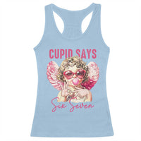 67 Valetines Racerback Tank Top Funny Cupid Says Six Seven - Wonder Print Shop