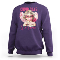 67 Valetines Sweatshirt Funny Cupid Says Six Seven - Wonder Print Shop