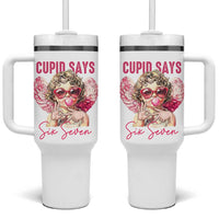67 Valetines Tumbler With Handle Funny Cupid Says Six Seven - Wonder Print Shop
