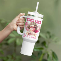 67 Valetines Tumbler With Handle Funny Cupid Says Six Seven - Wonder Print Shop