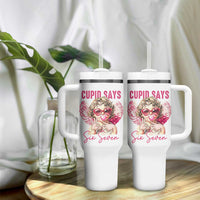 67 Valetines Tumbler With Handle Funny Cupid Says Six Seven - Wonder Print Shop
