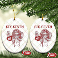 67 Valetines Meme Ceramic Ornament Funny Six Seven Valentines Day Heart - Wonder Print Shop