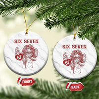 67 Valetines Meme Ceramic Ornament Funny Six Seven Valentines Day Heart - Wonder Print Shop