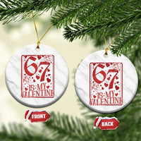 67 Valentines Playing Card Ceramic Ornament Funny Six Seven Relationship Meme - Wonder Print Shop
