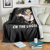 Funny Valentine Goose Throw Blanket Love Goose On The Loose - Wonder Print Shop