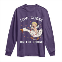 Funny Valentine Goose Long Sleeve Shirt Love Goose On The Loose - Wonder Print Shop