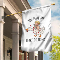 Funny Valentine Goose Garden Flag You Make My Heart Go Honk - Wonder Print Shop