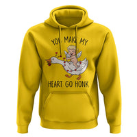 Funny Valentine Goose Hoodie You Make My Heart Go Honk - Wonder Print Shop