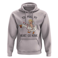 Funny Valentine Goose Hoodie You Make My Heart Go Honk - Wonder Print Shop