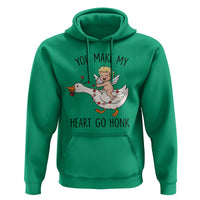 Funny Valentine Goose Hoodie You Make My Heart Go Honk - Wonder Print Shop