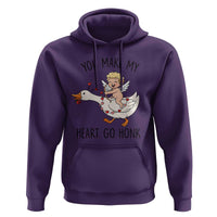Funny Valentine Goose Hoodie You Make My Heart Go Honk - Wonder Print Shop