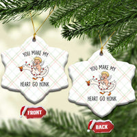 Funny Valentine Goose Ceramic Ornament You Make My Heart Go Honk - Wonder Print Shop