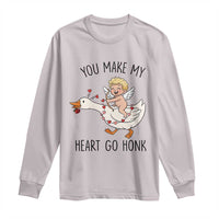 Funny Valentine Goose Long Sleeve Shirt You Make My Heart Go Honk - Wonder Print Shop
