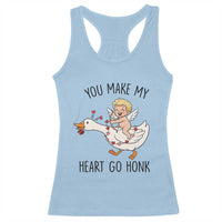 Funny Valentine Goose Racerback Tank Top You Make My Heart Go Honk - Wonder Print Shop