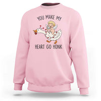 Funny Valentine Goose Sweatshirt You Make My Heart Go Honk - Wonder Print Shop