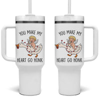 Funny Valentine Goose Tumbler With Handle You Make My Heart Go Honk - Wonder Print Shop