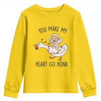 Funny Valentine Goose Youth Sweatshirt You Make My Heart Go Honk - Wonder Print Shop