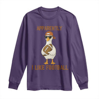 Funny Goose Football Meme Long Sleeve Shirt Apparently I Like Football - Wonder Print Shop