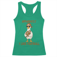 Funny Goose Football Meme Racerback Tank Top Apparently I Like Football - Wonder Print Shop