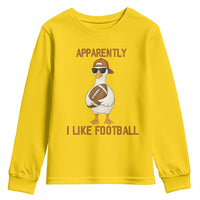 Funny Goose Football Meme Youth Sweatshirt Apparently I Like Football - Wonder Print Shop