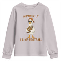 Funny Goose Football Meme Youth Sweatshirt Apparently I Like Football - Wonder Print Shop