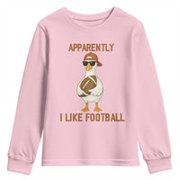 Funny Goose Football Meme Youth Sweatshirt Apparently I Like Football - Wonder Print Shop