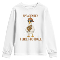 Funny Goose Football Meme Youth Sweatshirt Apparently I Like Football - Wonder Print Shop
