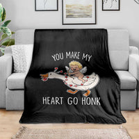 You Make My Heart Go Honk Throw Blanket Funny Valentine Goose - Wonder Print Shop