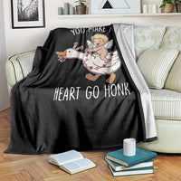 You Make My Heart Go Honk Throw Blanket Funny Valentine Goose - Wonder Print Shop