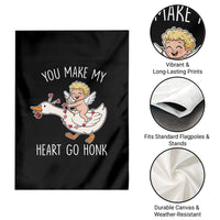 You Make My Heart Go Honk Garden Flag Funny Valentine Goose - Wonder Print Shop