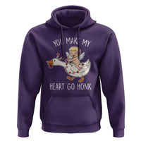 You Make My Heart Go Honk Hoodie Funny Valentine Goose - Wonder Print Shop