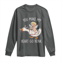 You Make My Heart Go Honk Long Sleeve Shirt Funny Valentine Goose - Wonder Print Shop