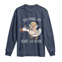 You Make My Heart Go Honk Long Sleeve Shirt Funny Valentine Goose - Wonder Print Shop