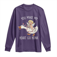 You Make My Heart Go Honk Long Sleeve Shirt Funny Valentine Goose - Wonder Print Shop