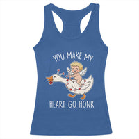 You Make My Heart Go Honk Racerback Tank Top Funny Valentine Goose - Wonder Print Shop