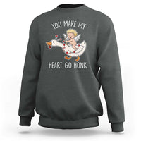You Make My Heart Go Honk Sweatshirt Funny Valentine Goose - Wonder Print Shop