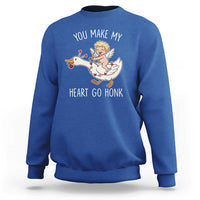 You Make My Heart Go Honk Sweatshirt Funny Valentine Goose - Wonder Print Shop